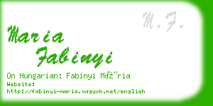 maria fabinyi business card